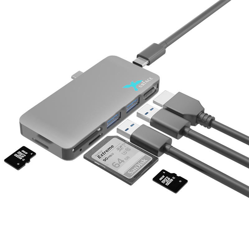 IMD-UTC374　Docking USB3.0 Hub & Reader & HDMI+PD for LAPTOP