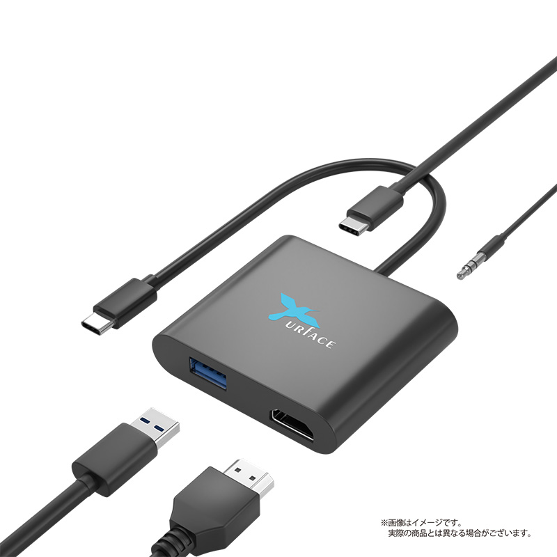 IMD-UTC716　Type-C to HDMI&USB3.0&ステレオイヤホンジャック搭載 変換アダプタ　With PD