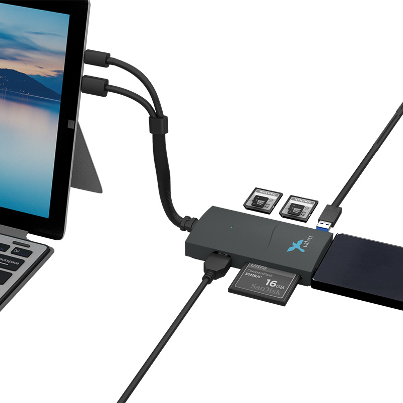 1728円 【一部予約販売中】 イミディア IMD-SUR331 LANポート付Docking USB Hub for Surface Pro5 シルバー